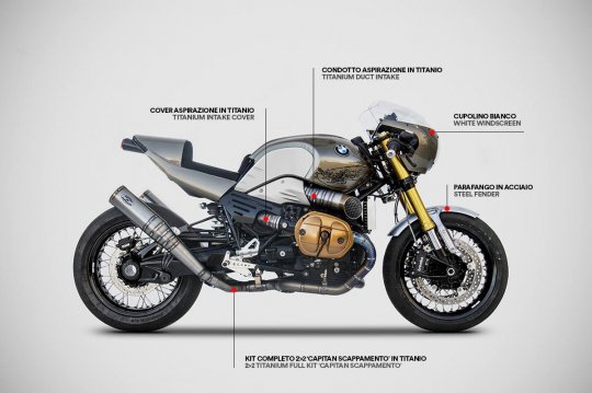 BMW NINE-T CAPITAN SCAPPAMENTO  2>2 TITANIUM RACING FULL KIT